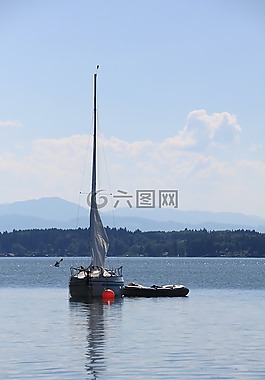 湖,天空,藍(lán)色