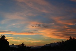余輝,日落,天空