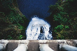 水,瀑布,河