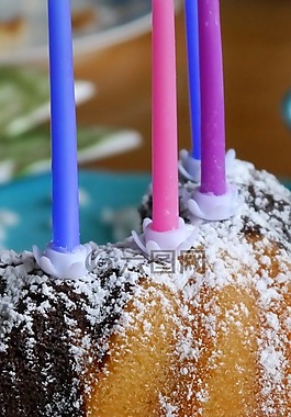 生日蛋糕,蜡烛,大理石蛋糕