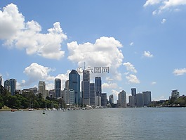 河,高層建筑,布里斯班
