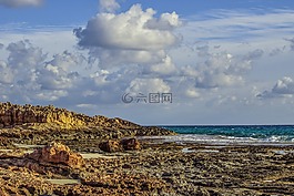 巖質海岸,天空,云