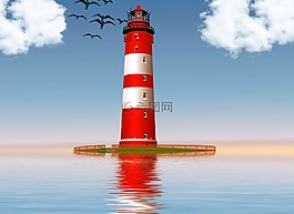 燈塔,海洋,海