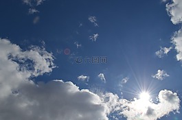 天空,太陽,云