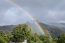 彩虹,自然,景觀