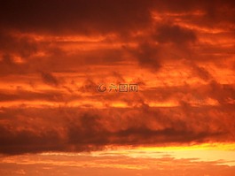 天空,余輝,日落