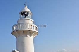 燈塔,藍(lán)色的天空,天空