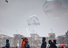 人,氣泡,相機