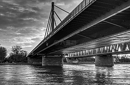 橋,水域,河