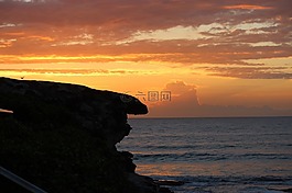 海景,日出,海洋