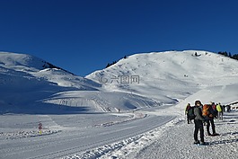 雪,山,冬天