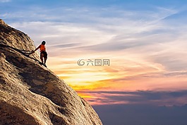 登山,天空,景觀