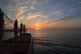 日出,船舶,海