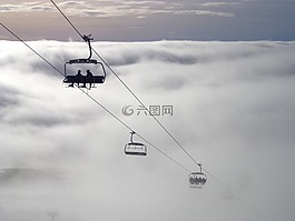 滑雪,slovenija,雾