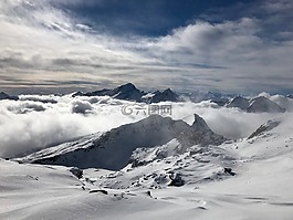 山,景觀,高峰