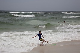 海灘,波,沖浪