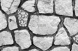 石,地板,黑色和白色