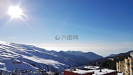 雪,天空,藍(lán)色