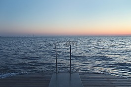 塢站,階梯,湖
