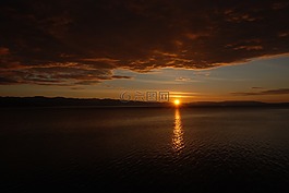 日落,海,abendstimmung