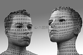 二進(jìn)制,代碼,男子