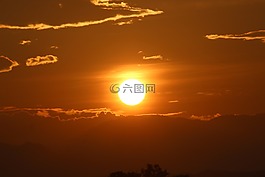 天空,上午,橙色