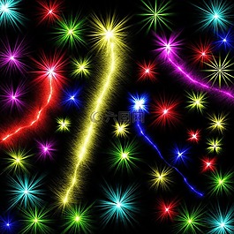 煙花爆竹,明星,光