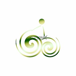 標(biāo)志,自行車,綠色