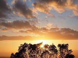 云,天空,日落