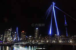 奧克蘭,市容,夜