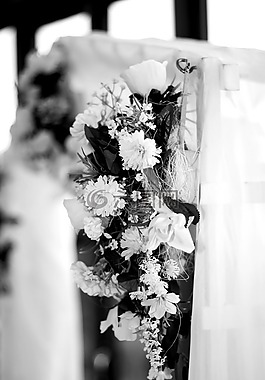 婚禮,花束,黑