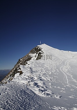山,雪,走