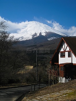 富士山,別墅,山間小屋