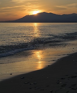 日落,馬貝拉,海