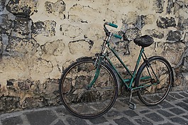 自行車,老,綠色