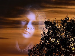 融合,美麗,黃昏