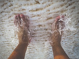 腳,腳趾,水