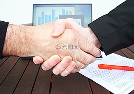 公司,握手,商人