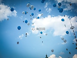 婚禮,氣球,天空