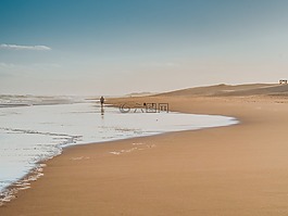 码头,日落,海滩