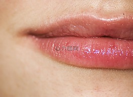 嘴唇,紅色,女孩