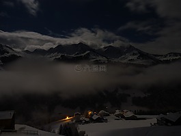 夜,景观,山