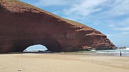 海滩,摩洛哥,陡崖