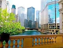 芝加哥,橋,河