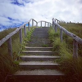 樓梯,海邊,海