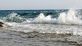 巖質(zhì)海岸,波,砸
