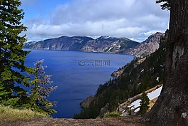 火山口,湖,自然