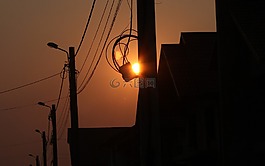 日落,橙色,天空