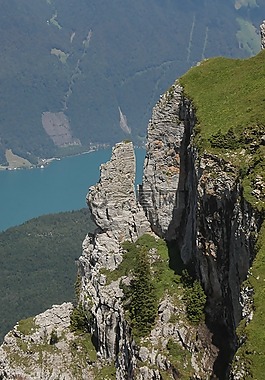 巖,山,湖