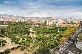 全景圖,街,公園